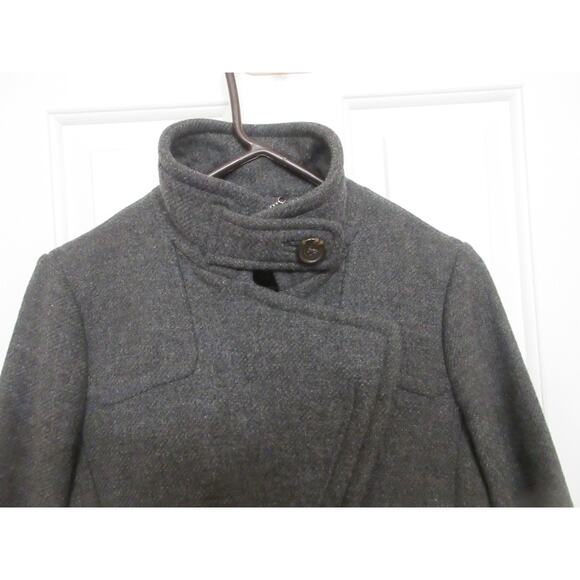 Banana Republic Women's Gray Pea Coat Wool Blend Toggle Button XS Pockets - Picture 2 of 12